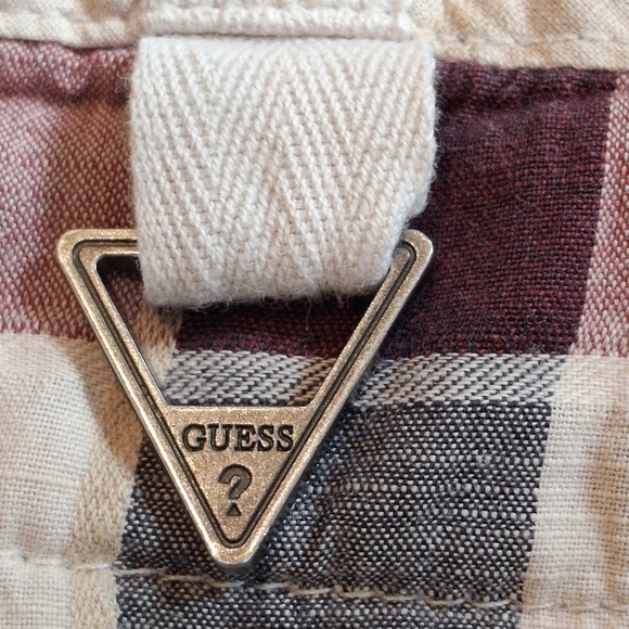 VTG Guess Women's Maroon & White Plaid Western Button Down Shirt Size XL - Picture 8 of 15